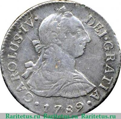 2 реала 1789-1791 годов   Перу