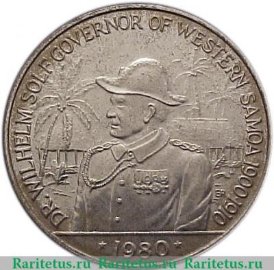 Реверс монеты 1 тала 1980 года   Самоа