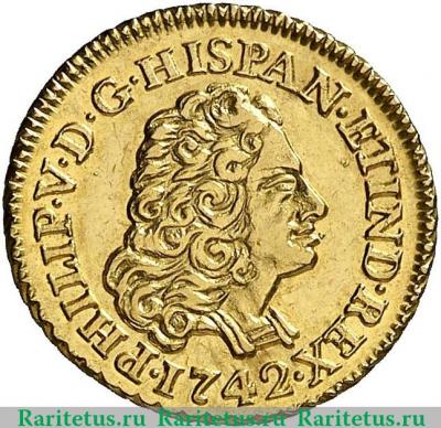 1 эскудо 1729-1742 годов   Испания