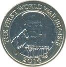 Реверс монеты 2 фунта 2014 года   Великобритания