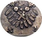 Деталь монеты 1 рубль 1735 года  хвост овальный