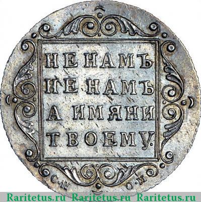 Реверс монеты полуполтинник 1798 года СП-ОМ полу/полтин/никъ