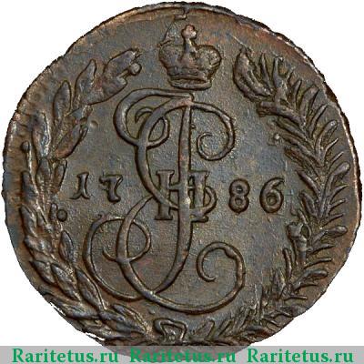 Реверс монеты денга 1786 года КМ 