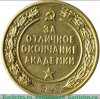 Медаль «За отличное окончание академии. Военно-Инженерная Академия им. В.В. Куйбышева. 1947» 1951-1958 годов, СССР