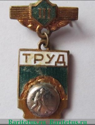 Знак «ДСО (Добровольные спортивные общества) «Труд». 3 место. Хоккей» 1961 - 1970 годов, СССР