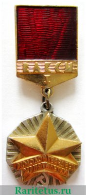 Знак ЦК ВЛКСМ «Молодой гвардеец 11-й пятилетки» 1981-1985 годов, СССР