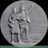 Настольная медаль «50 лет Монгольскому революционному союзу молодежи. Награждение молодежи Монголии вторым орденом Сухэ-Батора. 1951» 1972 года, СССР