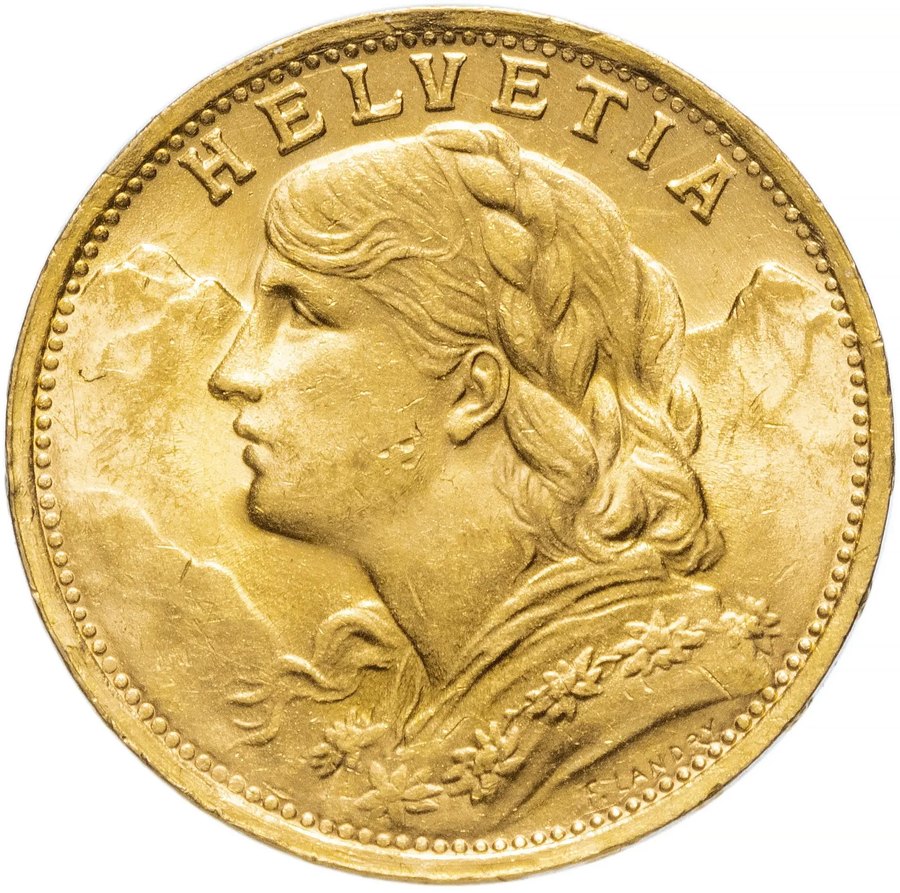 20 франков 1935, Швейцария