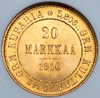 20 марок 1910 (Финляндия) (в слабе), Аукцион: AdaCoins Online от 80 000 RUB