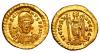 MARCIAN, 450-457 AD. Gold Solidus (4.48 gm) of Constantinople. Helmeted bust right / Victory standing left. RIC.509(R). Mint. ex Arpasi collection, Аукцион: Agora Auctions от 1 250 USD