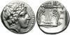 Macedon, Chalkidian League. Ca. 383/2 B.C. AR tetrobol (14 mm, 2.34 g, 8 h). Olynthos mint. Laureate head of Apollo right / [X]-A-Λ-KIΔ-[EΩN], kithara, Аукцион: Agora Auctions от 300 USD
