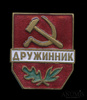 Знак нагрудный «Дружинник», тяжелый, эмаль, ранний, ЛЭ, Аукцион: Anumis от 1 RUB