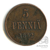 5 пенни — Для Финляндии. Вензель Александра III 1892 1892 года -, Аукцион: Anumis от 1 RUB