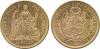 G WORLD COINS, CENTRAL AND SOUTH AMERICA, PERU Republic, Gold 10-Soles, 1863 YB Lima, seated Liberty, rev arms, one year type, 16.14g (F 71; KM 193), Аукцион: Baldwin's от 320 GBP