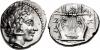 Circa 383/2 BC. AR Tetrobol (13mm, 2.34 g, 3h). Olynthos mint. Head of Apollo left, wearing laurel wreath / Kithara; X-A-Λ-KIΔ-EΩN around; all within, Аукцион: Classical Numismatic от 180 USD