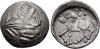 2nd century BC. AR “Tetradrachm” (21mm, 5.74 g, 9h). Sattelkopfpferd type. Mint in the central Carpathian region. Celticized laureate head of Zeus, Аукцион: Classical Numismatic от 120 USD