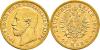 Adolf Georg. 1860-1893, Hannover.20 Mark 1874 B. (Stempel der Vs. von Heinrich Friedrich Brehmer). ADOLF GEORG FÜRST Z. SCHAUMBURG-LIPPE Kopf des, Аукцион: Gerhard Hirsch от 6 000 EUR