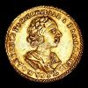 2 рубля. Петр I, 1724, Au, XF, 20,5 x 20,9 мм., 4,01 г, Аукцион: Domantik Live за 31 RUB