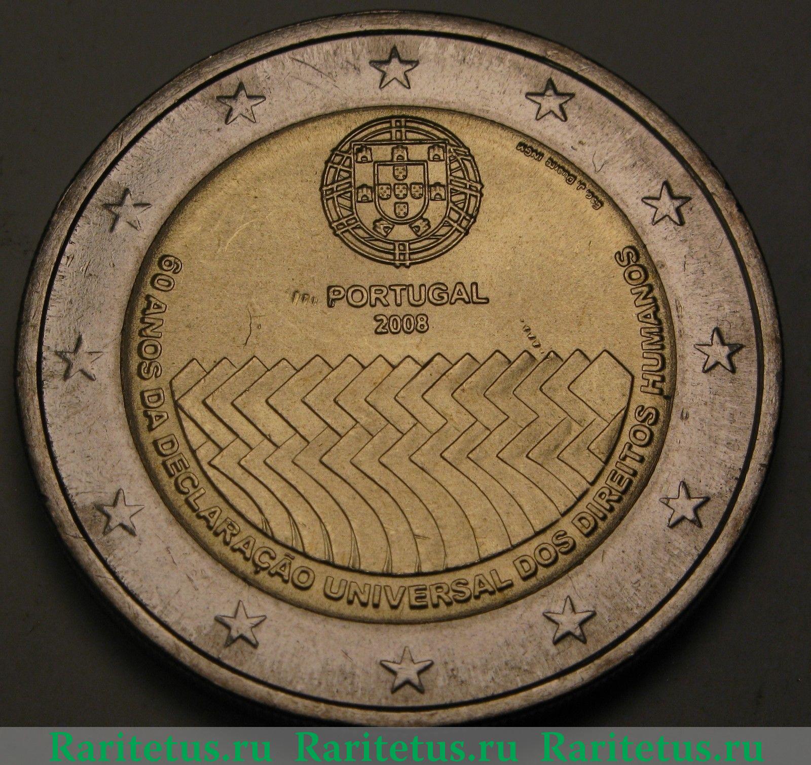 Portugal 2 euro coin 2008 /"Human Rights/" UNC