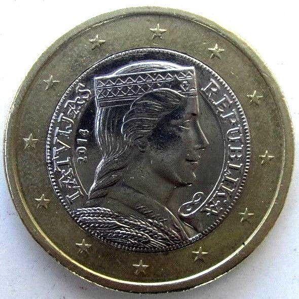 Piece De 1 Euro Republika Latvijas 2014 Prix Цена монеты 1 евро (euro) 2014 года Латвия: стоимость по аукционам с