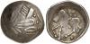KELTISCHE MÜNZEN. OSTKELTEN. Didrachme, Typ Sattelkopfpferd. Stilisierter Kopf / Pferd. OTA 300; Slg. Flesche 724 5,97 g ss, Аукцион: Heidelberger M.H.G. от 75 EUR