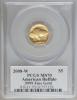 2008-W $5 Tenth-Ounce Gold American Buffalo MS70 PCGS. .9999 Fine
Gold. Signature of James Earle Fraser. PCGS Population (1..., Аукцион: Heritage за 541руб