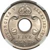 East Africa: British Colony - George V 5 Cents 1920-H
MS66 NGC,, Аукцион: Heritage за 1 058руб
