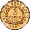 British West Africa: George V tin-brass 3 Pence 1927 MS65
NGC,, Аукцион: Heritage за 423руб