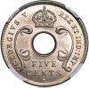 East Africa: British Colony. George V 5 Cents 1920-H MS66
NGC, , Аукцион: Heritage за 999руб