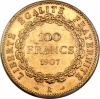 France: Republic gold 100 Francs 1907-A MS62 PCGS,, Аукцион: Heritage за 1 645руб