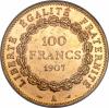 France: Republic gold 100 Francs 1907-A MS61 NGC,..., Аукцион: Heritage за 1 821руб