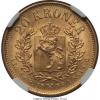 Norway: Oscar II gold 20 Kroner 1879 MS64
NGC, , Аукцион: Heritage за 603руб