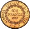 France: Republic gold 100 Francs 1906-A MS65 PCGS,, Аукцион: Heritage за 7 050руб