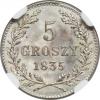 Poland: Krakow. City 5 Groszy 1835 MS65 NGC,, Аукцион: Heritage за 1 058руб