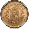 Norway: Oscar II gold 20 Kroner 1879 MS64
NGC, , Аукцион: Heritage за 646руб