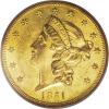 1851-O $20 AU58 PCGS. Four different mints struck Liberty double
eagles: Philadelphia, New Orleans, San Francisco, and Cars..., Аукцион: Heritage за 12 650руб