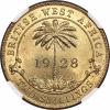 British West Africa: George V tin-brass 2 Shillings 1928
MS62 NGC,, Аукцион: Heritage за 11 750руб
