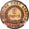 British West Africa: George V tin-brass Proof 6 Pence
1924 PR64 NGC,, Аукцион: Heritage за 823руб
