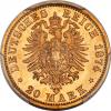German States: Schaumburg-Lippe. Adolf Georg gold 20 Mark
1874-B MS67+ PCGS,, Аукцион: Heritage за 15 275руб