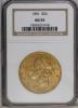 1851 $20 AU55 NGC. A lightly worn yellow-gold double eagle that
retains most of its original luster. The fields and devices..., Аукцион: Heritage за 1 208руб