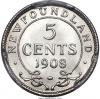 Canada: Newfoundland. Edward VII 5 Cents 1908 MS64
PCGS,, Аукцион: Heritage за 646руб