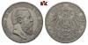 REICHSSILBERMÜNZEN HESSEN Ludwig IV., 1877-1892. 5 Mark 1891. J. 71 Bearbeitet, fast sehr schön, Аукцион: Künker от 200 EUR
