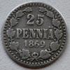 25 пенни 1869 Русская финляндия, Аукцион: Molotok за 1 540 RUB