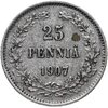 25 пенни 1907 L, монета для Финляндии, Аукцион: Monetnik за 404 