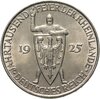 Германия 5 рейхсмарок (reichsmark) 1925 "Тысячелетие Рейнской области (Рейнланда)" Знак монетного двора "D" — Мюнхен, Аукцион: Monetnik за 22 500 