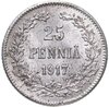 25 пенни (pennia) 1917 S  гербовый орёл без корон, Аукцион: Monetnik за 509 