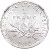 Франция 1 франк 1915-1920, случайный год в слабе ННР в грейде MS64, Аукцион: Monetnik за 1 995 