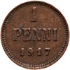 1 пенни (penni) 1917, монета для Финляндии, Аукцион: Monetnik за 450 