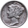 США 10 центов (дайм, one dime) 1942  Mercury Dime (дайм «Меркурий») без обозначения монетного двора, Аукцион: Monetnik за 472 RUB
