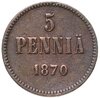 5 пенни (pennia) 1870, монета для Финляндии, Аукцион: Monetnik за 2 052 